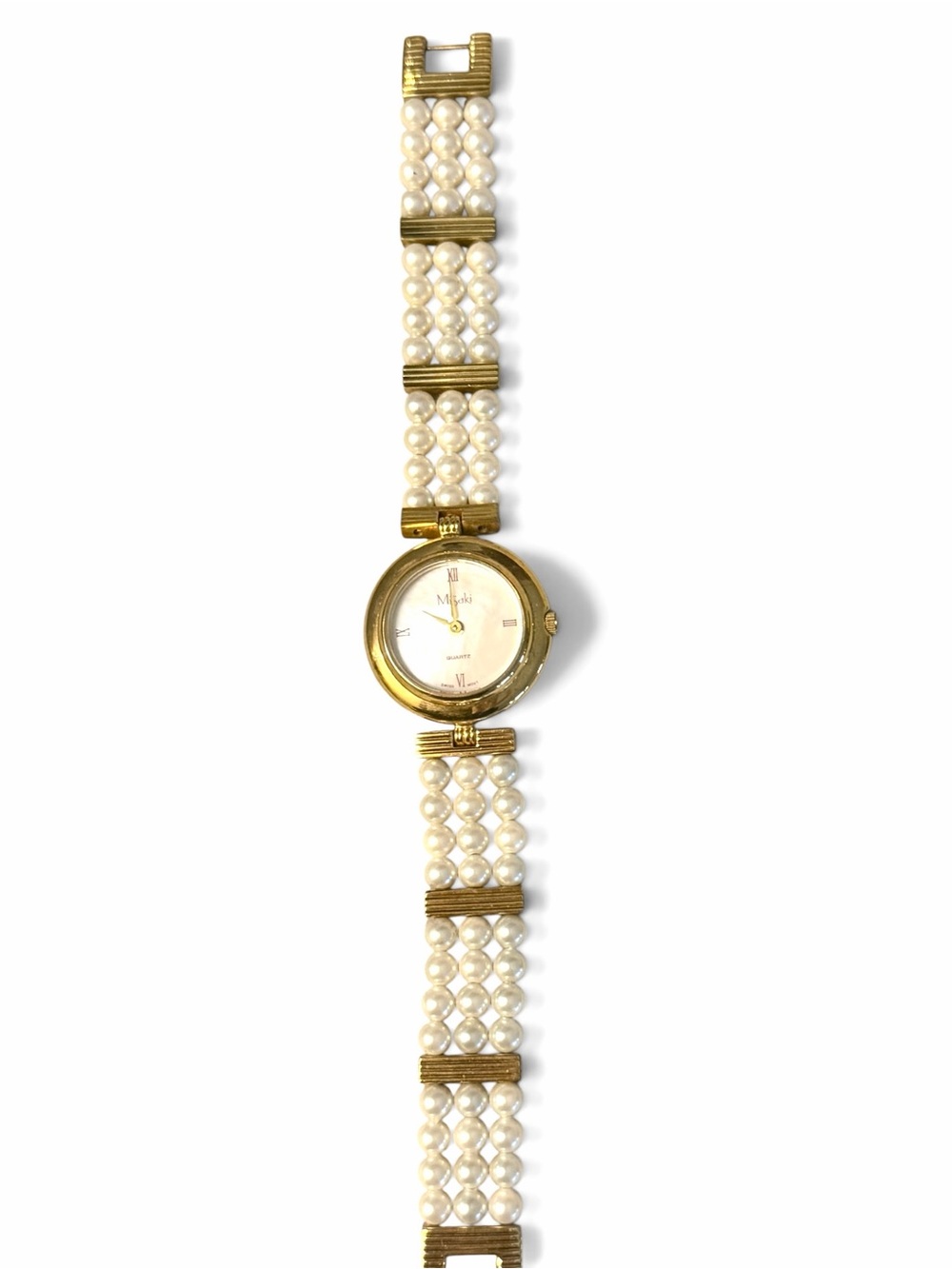 Misaki Monaco Vintage Akoya Pearl & Mother of Pearl Cocktail Watch, 1990s Made